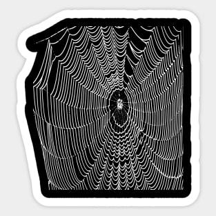 Artistic Halloween Spider Web Cobweb Doodle In White Sticker